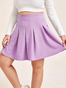 SHEIN EZwear Plus High-Rise Mini Skater Skirt