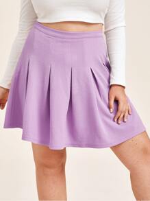 SHEIN EZwear Plus High-Rise Mini Skater Skirt