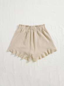 Soleia Paperbag Waist Ruffle Hem Shorts