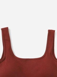 4 piezas Sujetador deportivo soporte alto sin costuras tejido de canalé - Multicolor - Ver 4