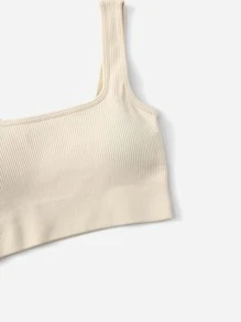 4 piezas Sujetador deportivo soporte alto sin costuras tejido de canalé - Multicolor - Ver 5