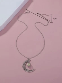 Vòng cổ mặt dây chuyền sáng tạo One Purple Night Luminous Moon & Cyclone - Bạc - Xem 3