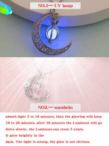 Glow In The Dark Pendant Necklace - Silver - View 5