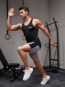 Áo ba lỗ thể thao thêu họa tiết chữ Boyfriend Style dành cho nam - màu đen - Xem 5