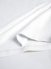 Áo thun nữ Lá thư Giải trí - trắng - Xem 3