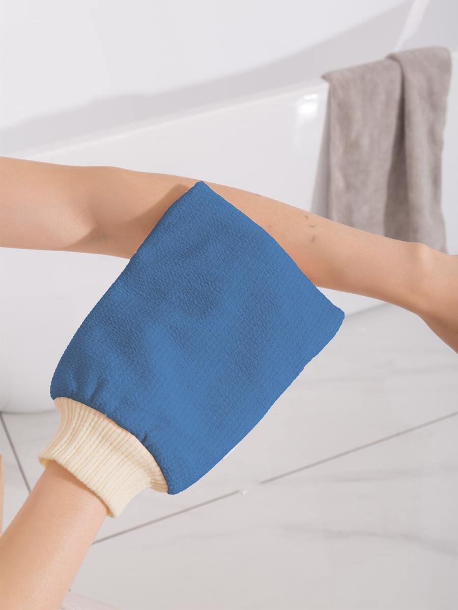 Găng tay tắm tẩy tế bào chết 1pc - Màu xanh hải quân - Xem 1