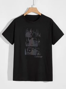 Manfinity Tops Nam Lá thư Đường phố - màu đen - Xem 5