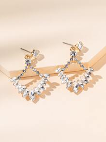 Hoa tai thả trang trí rhinestone - Bạc - Xem 1