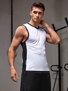 Manfinity Fitness 男友风男士字母图案运动短裤