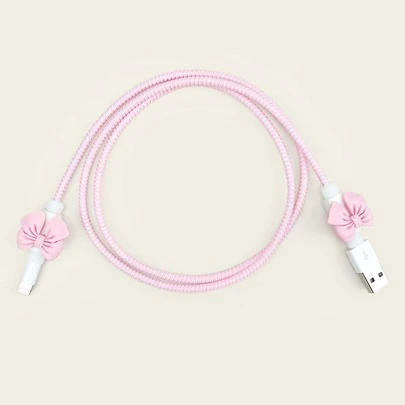 3 件套蝴蝶结设计数据线缠绕保护器套装电缆保护器、充电器保护器