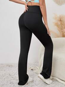 Easithlete Absorbs Sweat Breathable Softness Sports Trousers - Black - View 1