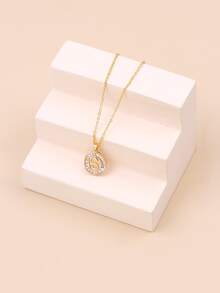 Dây chuyền Khối Zirconia  Trang trí Treo trang trí chữ cái - Vàng - Xem 1