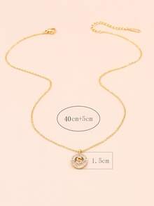 Dây chuyền Khối Zirconia  Trang trí Treo trang trí chữ cái - Vàng - Xem 3