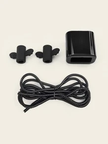 4pcs Cartoon Wing Design Data Cable Wrap Protector Set - Black - View 2
