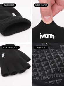 iwarm Men Letter Graphic Gloves