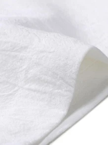 Manfinity Homme Camisa con botón de cuello alto - Blanco - Ver 4