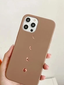 Moon Print Phone Case - Brown - View 3
