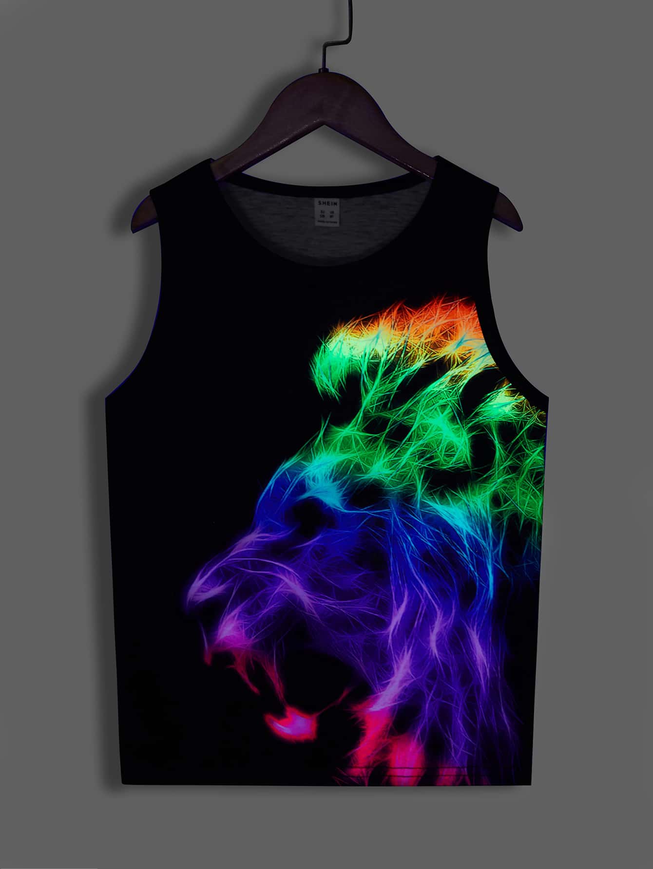 SHEIN Tanks Bé Trai Thú vật Ombre Giải trí - màu đen - Xem 1