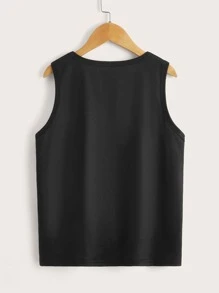 SHEIN Tanks Bé Trai Thú vật Ombre Giải trí - màu đen - Xem 2