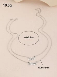 2 cái Số & Chữ Charm Vòng cổ - Bạc - Xem 4