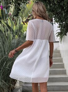 Đầm Nghề thêu Hoa Boho - trắng - Xem 2