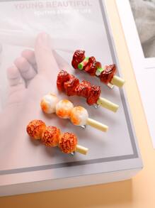 4pcs Food Decor Alligator Hair Clip - Multicolor - View 1