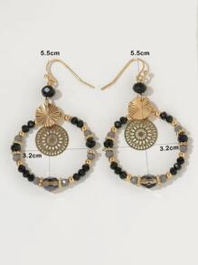 串珠圓形裝飾耳墜 - 彩色 - 查看 3