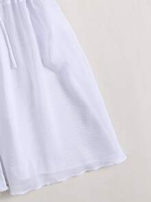 Girls Chiffon Tie Front Kimono - White - View 3