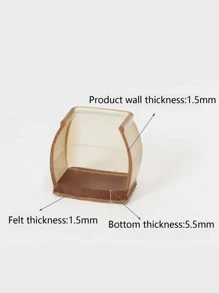 4pcs Silicone Chair Foot Protector, Clear Square Table Leg Cover Protect Furniture Wood Floors From Scratching And Reduce Noise