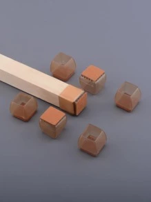 4入組棕色可重複使用方形矽膠椅腳套 - 咖啡棕 - 查看 5