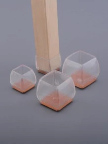 4pcs Silicone Chair Foot Protector, Clear Square Table Leg Cover Protect Furniture Wood Floors From Scratching And Reduce Noise