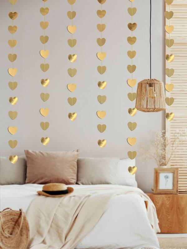 1 Stück Papier Herz Girlande mit Spiralschwänzen, Hochzeitsszenerie hängende Dekoration Set, geeignet für Valentinstag Party