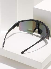 POLASUP 1pc Cycling Outdoor Sports Goggles With Free Lanyard And Glasses Case Gift Set, Available In Black, White, Blue, Purple, Red, Pink For Men And Women. All Season Steampunk Punk Portable Y2K Vintage Classic Fashion Stylish Retro Large Frame Square Travel Driving Fishing Camping Cycling Hiking Running Glasses With Protection. - Multicolor - View 5