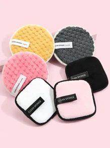 MAANGE 6pcs Makeup Remover Puff,Soft And Skin Friendly Face Towel,Cleaning Tools Easy Carrying For Travel - Multicolor - View 1