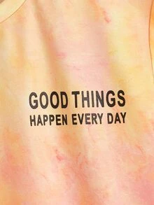 SHEIN 男孩紮染標語圖案T恤 - 彩色 - 查看 3