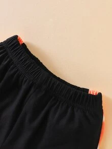 嬰兒籃球和字母圖案紮染T恤和側接縫短褲 - 彩色 - 查看 6