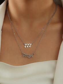 Dây chuyền charm chữ số và 2 gói - Bạc - Xem 2