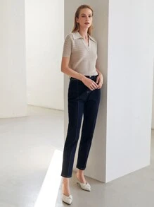 MOTF PREMIUM EYELET KNIT TOP - Khaki - View 5