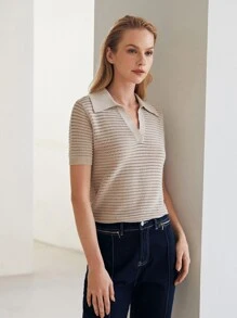 MOTF PREMIUM EYELET KNIT TOP - Khaki - View 8