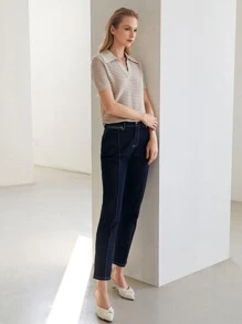 MOTF PREMIUM EYELET KNIT TOP - Khaki - View 10