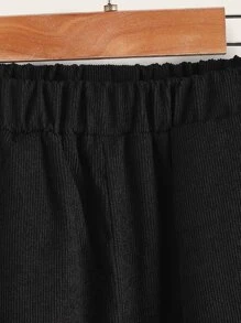 SHEIN Quần Trai Túi màu trơn Giải trí - màu đen - Xem 3