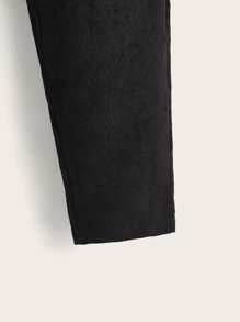 SHEIN Quần Trai Túi màu trơn Giải trí - màu đen - Xem 4