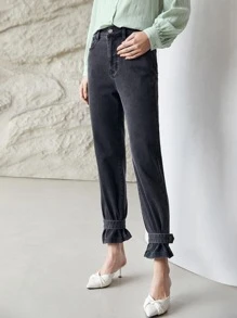 MOTF PREMIUM 直筒款牛仔褲 - 深灰色 - 查看 2