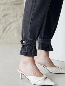 MOTF PREMIUM 直筒款牛仔褲 - 深灰色 - 查看 9