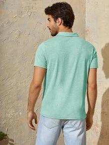 GENTILAND 男士貼布口袋素色polo襯衫 - 薄荷綠 - 查看 2