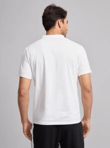 Manfinity VCAY Men Cotton Solid Stand Collar Polo Shirt