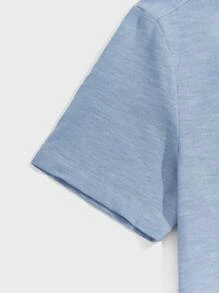 Manfinity VCAY Men Cotton Mock-Neck Solid Shirt - Blue - View 4