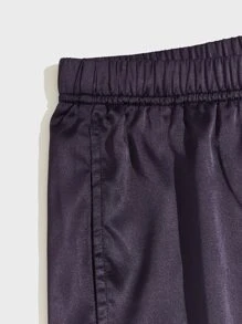 SHEIN Men 2 Packs Satin Sleep Shorts - Multicolor - View 3