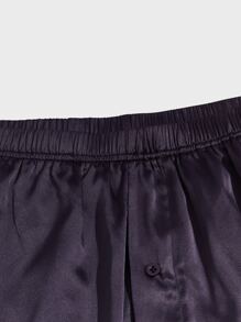 SHEIN Men 2 Packs Satin Sleep Shorts - Multicolor - View 4