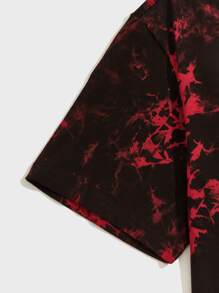 Manfinity VCAY 寬鬆男款字母圖案和紮染設計 T 卹 - 彩色 - 查看 4